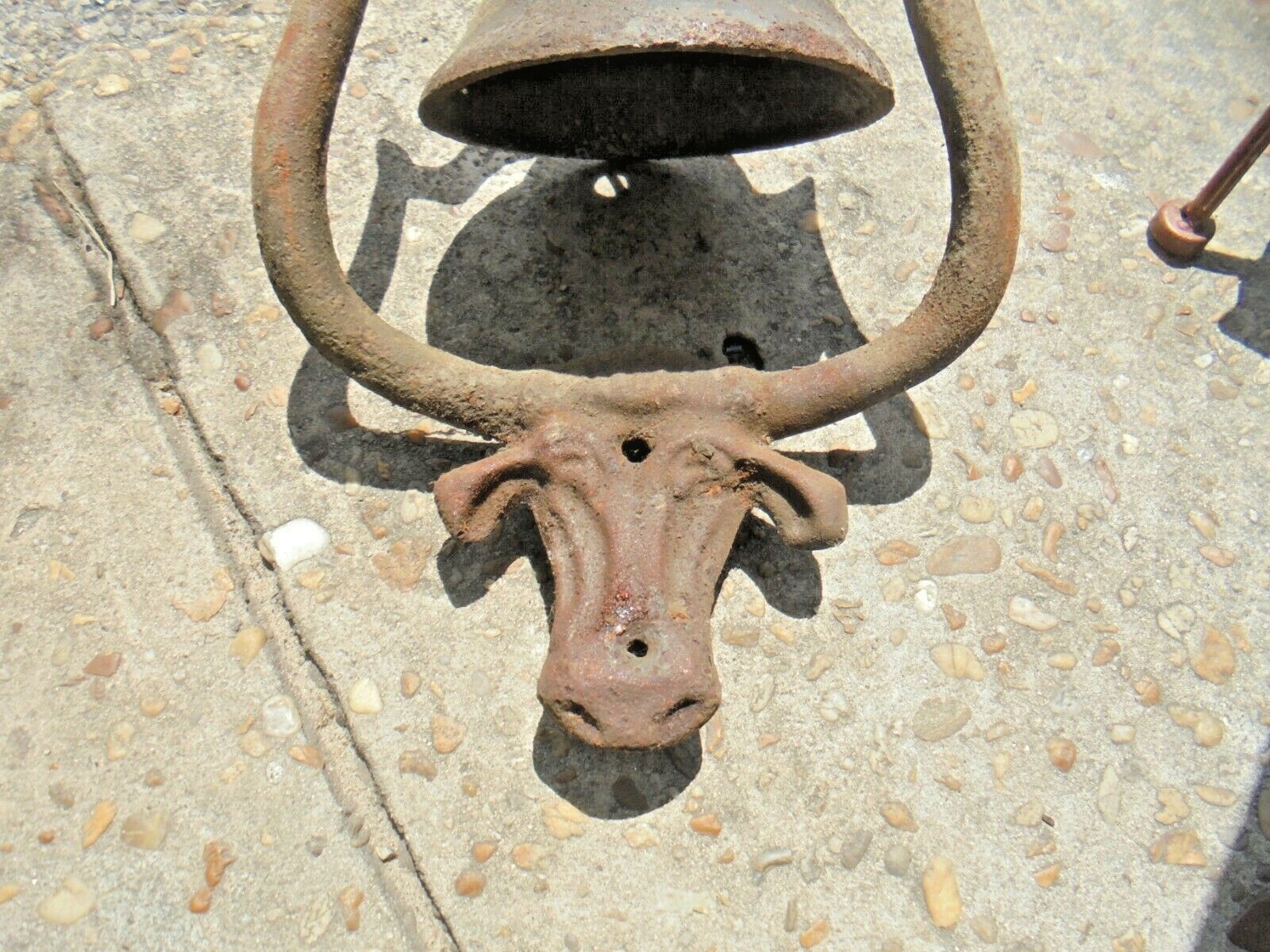 Vintage Cast Iron Longhorn Steer Cow Ranch Style Bell | eBay
