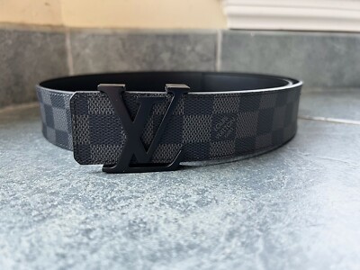 Authentic Louis Vuitton Damier Graphite LV Initials Buckle Belt Size 90 / 36