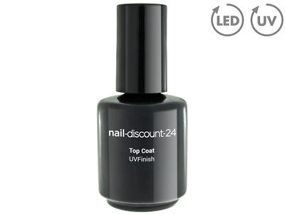 TopCoat UV Finish LACKVERSIEGLER 15ml Überlack Versiegelung Gel Glanz Lack NAILS