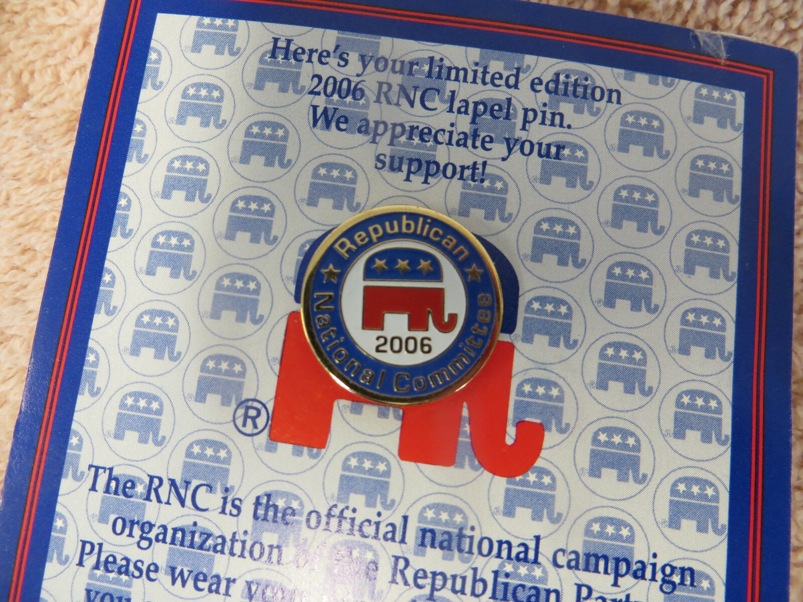 2 Political Pins - Republican National Convention - 2006 & 2007