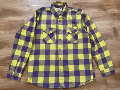 Dixxon Flannel Co. Men s Mamba Plaid Flannel Shirt Yellow Purple Size Large