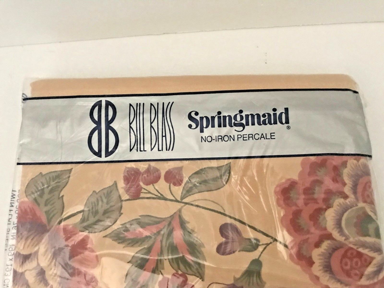 Bill Blass Springmaid TWIN Flat Sheet GWYNETH No Iron Percale 39 x 76  VINTAGE