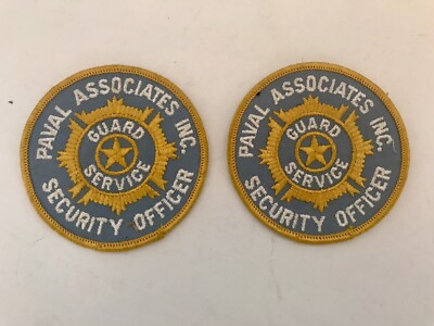  PAVAL  2 SECURITY OFFICERS PATCHES  3 3/4  Dia