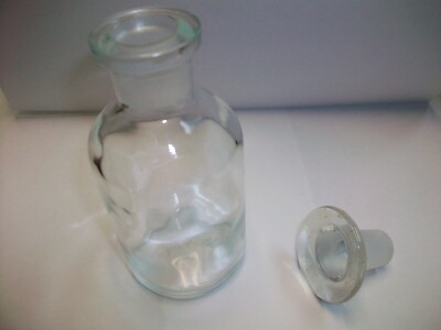 NOS CASE LOT OF 6 VITRO GLASS LAB BOTTLE /W STOPPER  NSN 8125-00-598-7319