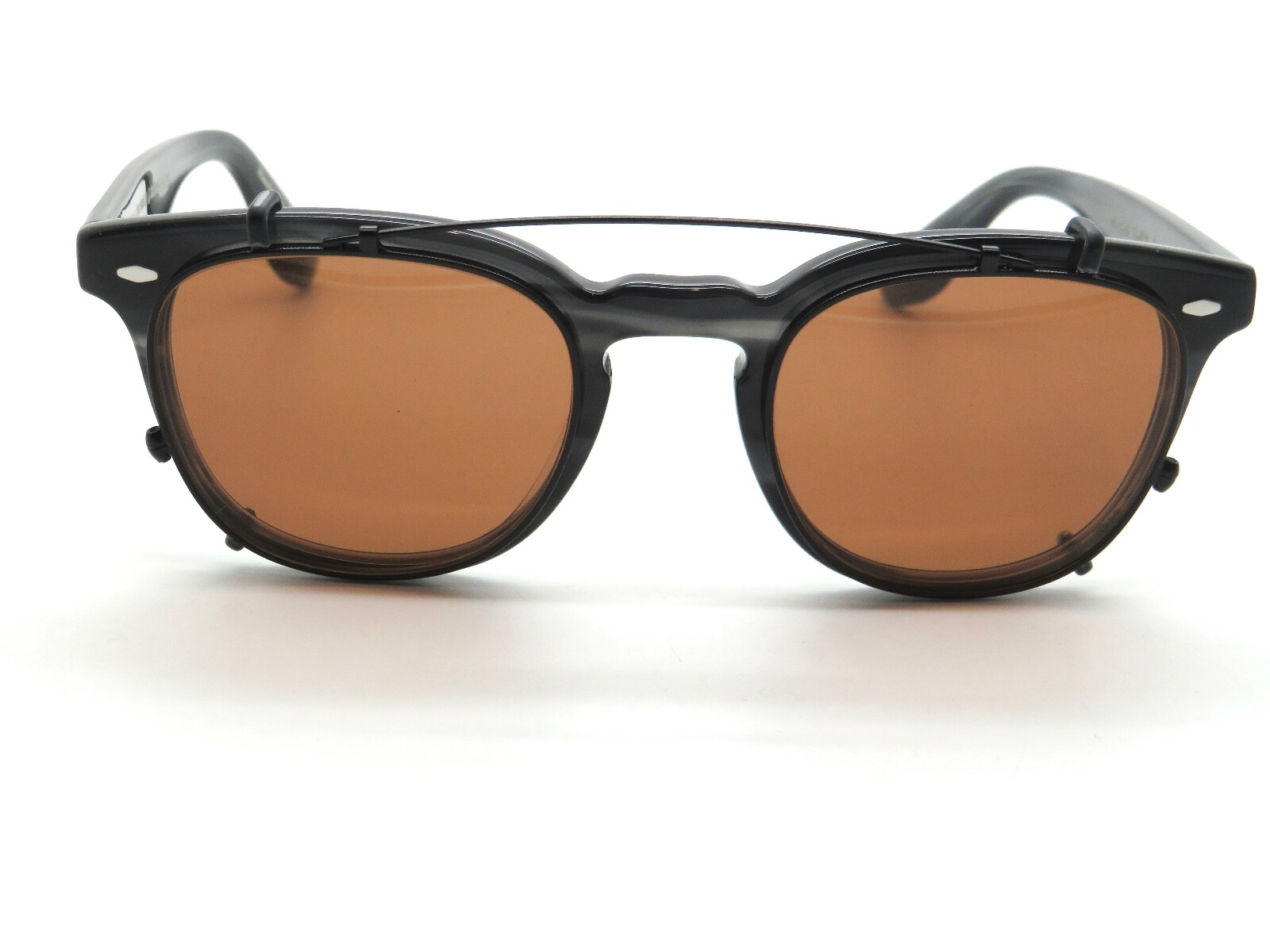 Pre-owned Oliver Peoples Brunello Cucinelli Jep Ov5485m 166173 Charcoal Eyeglasses Clip-on In Orange