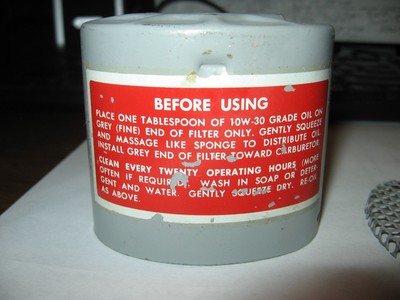 Minibike Tecumseh engine oval air cleaner w/ cover, debris screen, 30583 nos