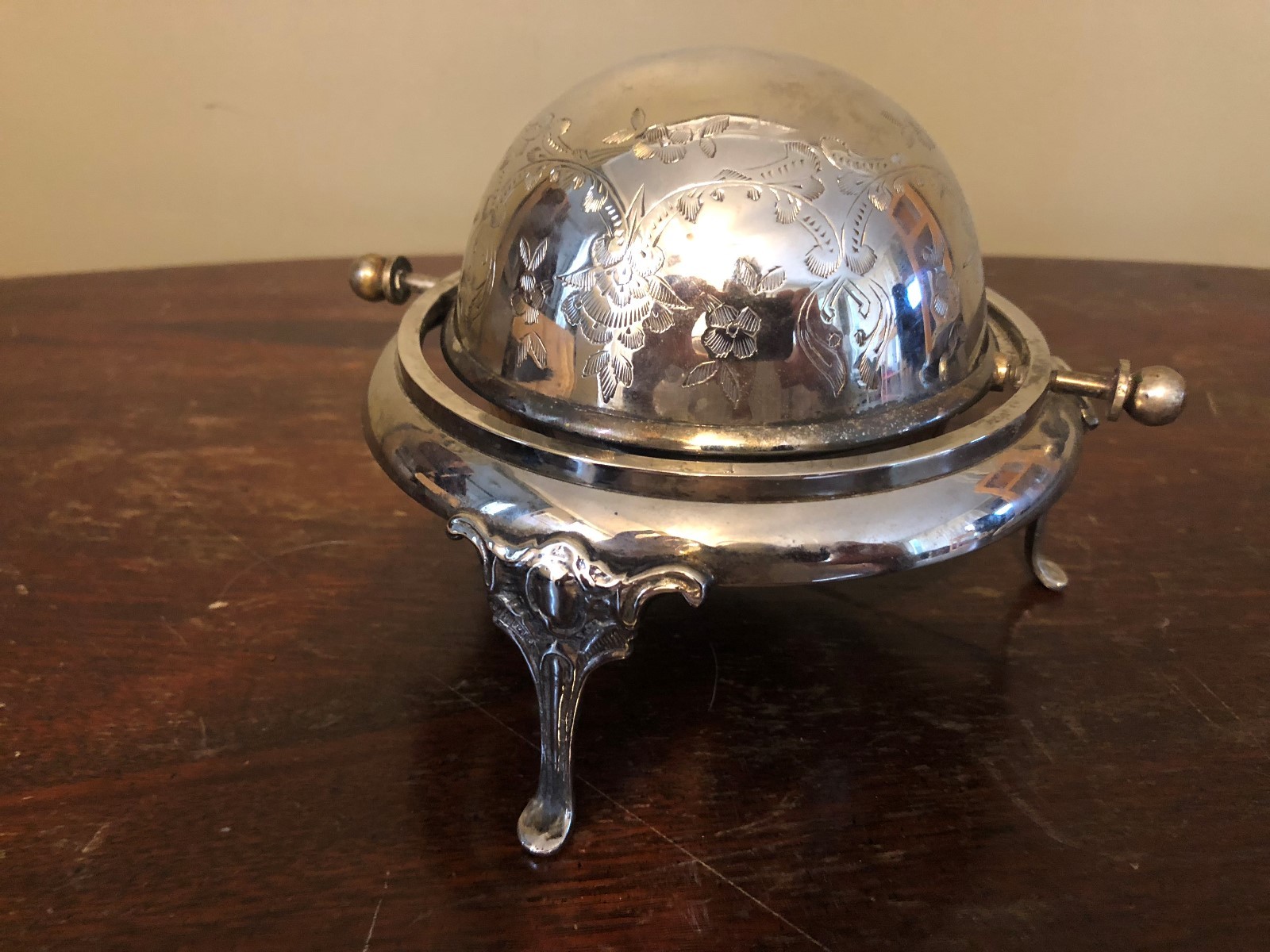 Gorgeous Antique Lidded Silver Plated Butter Dish
