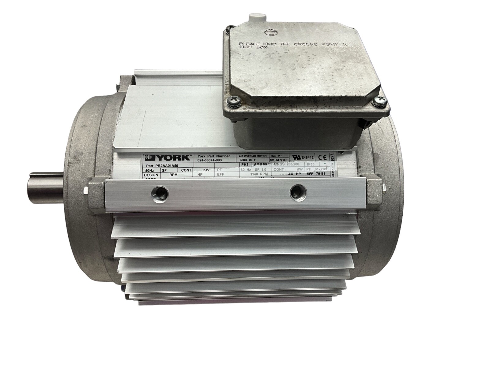 York 024-36874-003 3Hp Fan Motor 460V 3Ph 1140Rpm | eBay