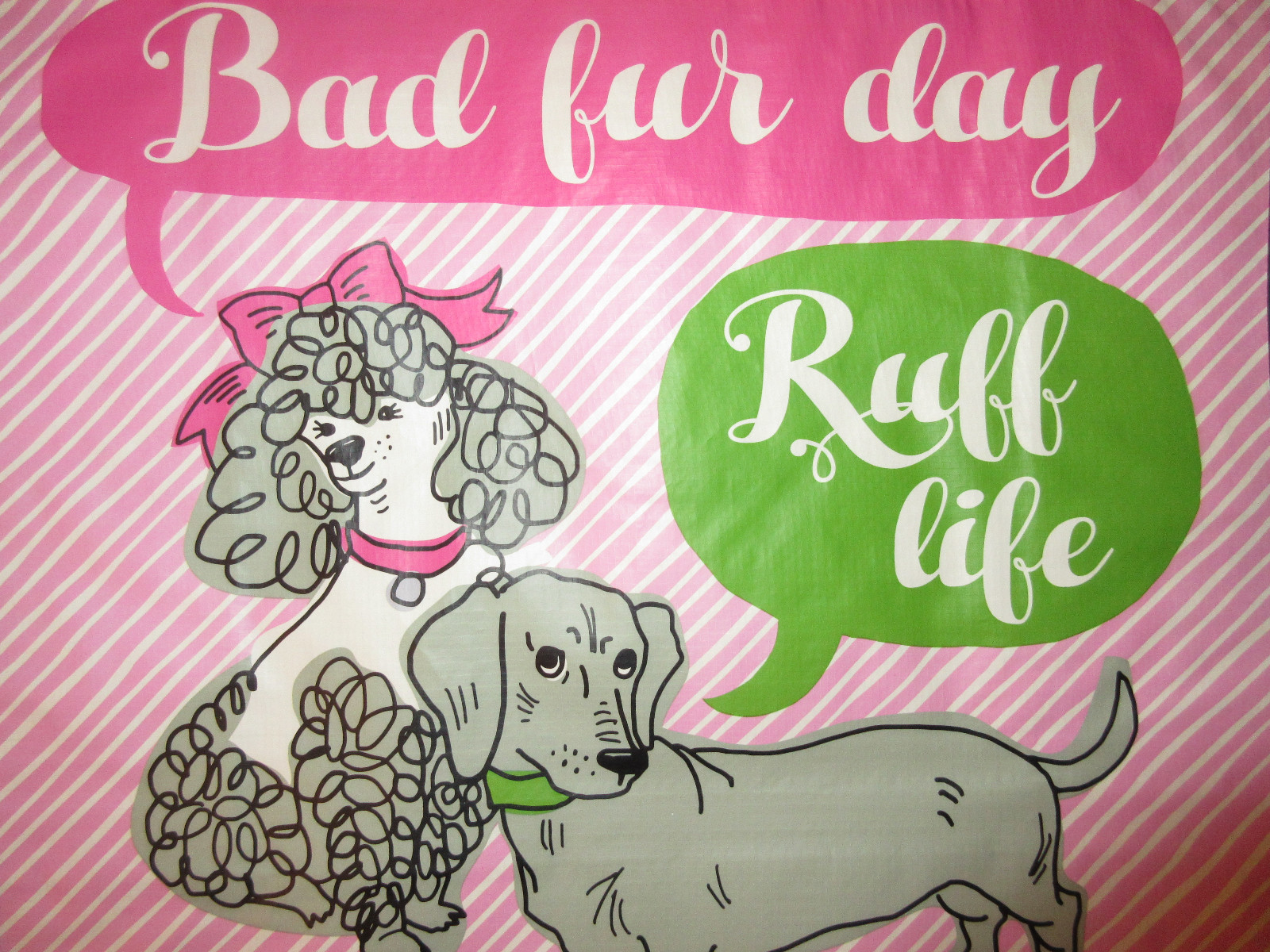 TJMaxx Marshalls Reusable Shopping Tote Gift Bag Dogs Bad Fur Day Ruff Life NEW