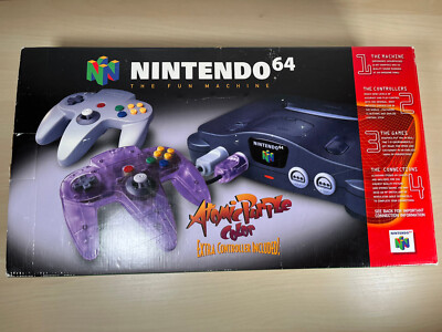 Nintendo 64 Game System Atomic Purple Controller Set N64 Brand New