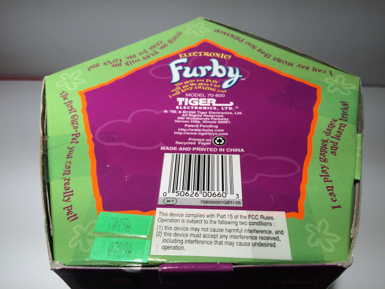 1998 Tiger Electronics Furby Dalmation White with Black Spots - Sealed in Box