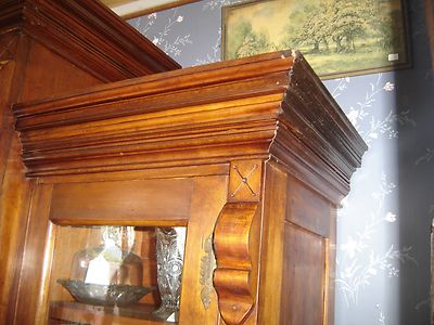 Antique Cherry 3-Door Eastlake China Cabinet. Brass Eastlake Hardware     9488