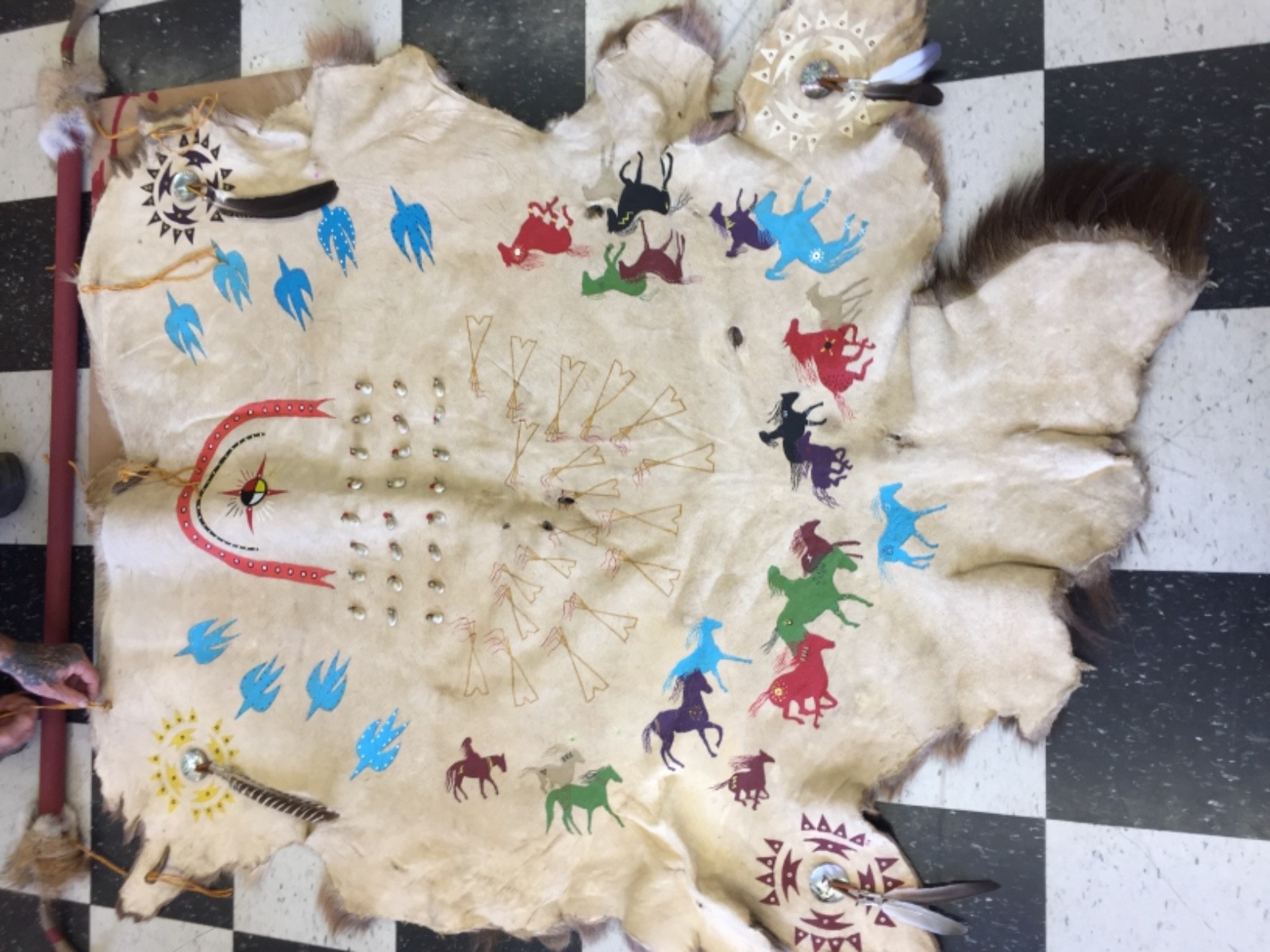 Native American painted hyde