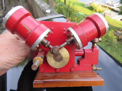 VINTAGE ORIGINAL STUART TURNER STYLE TWIN OSCILLATOR STEAM ENGINE MODEL RUNS