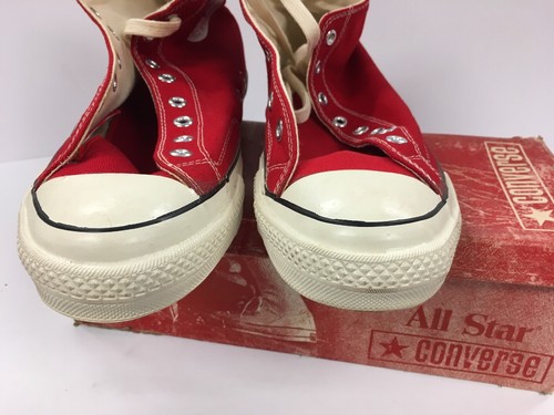 Vintage 1970’s Converse Chuck Taylor Black Label Red Hi Sz 13.5! Original! New!