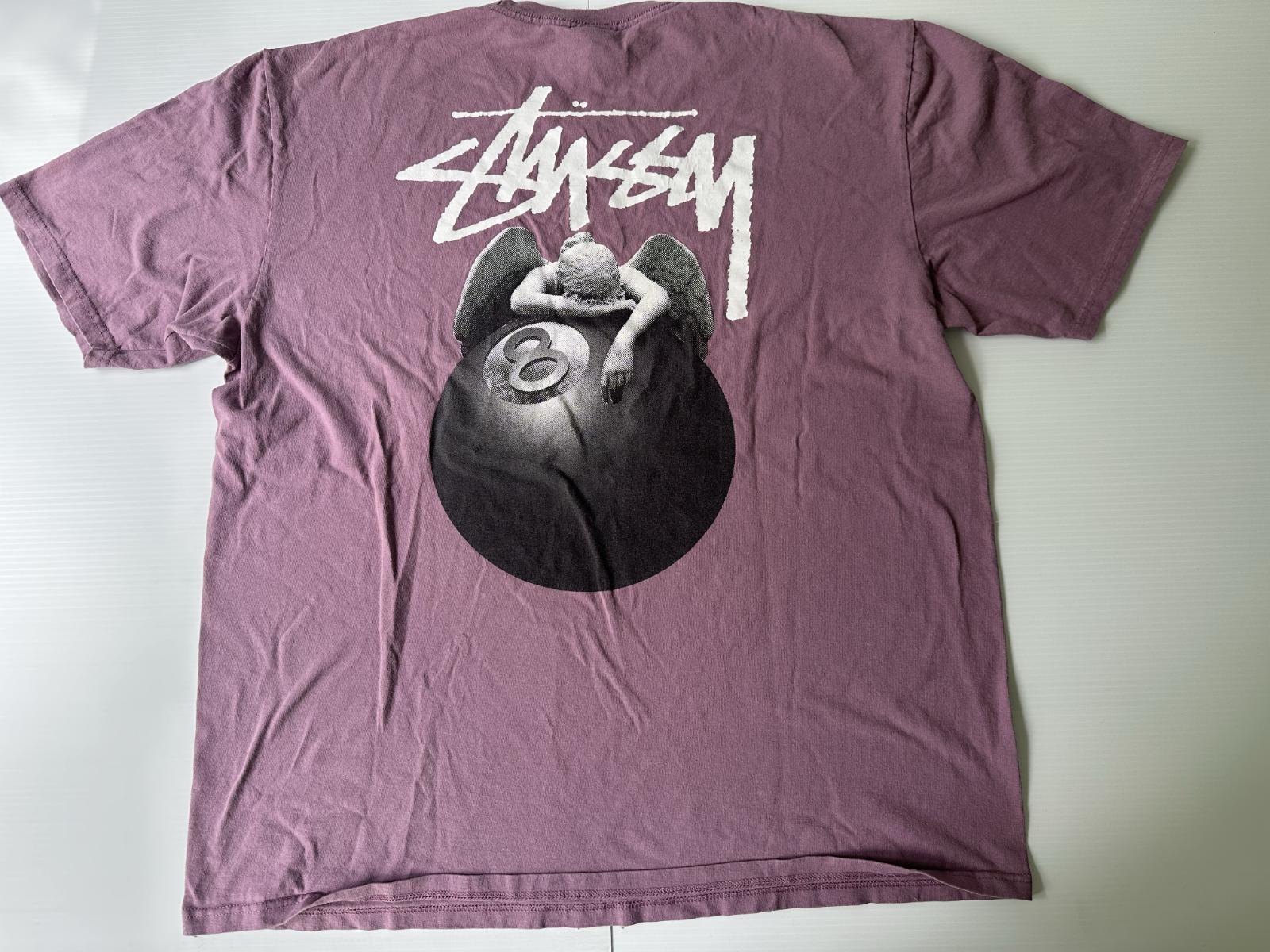 Stussy Fallen Angel 8 Ball Graphic T-shirt Double Sided Mens