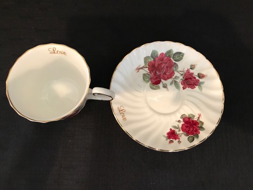 Royal Patrician Bone China Teacup and Saucer, England, Roses