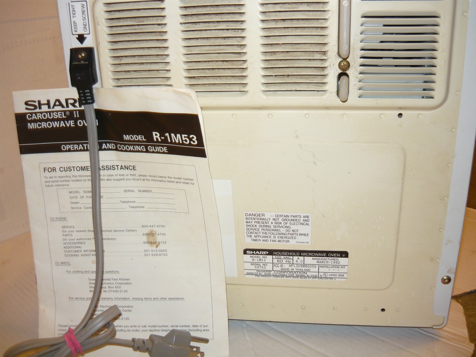 Sharp Carousel II Microwave Half Pint R-1M53 With Manual Plate Roller Works