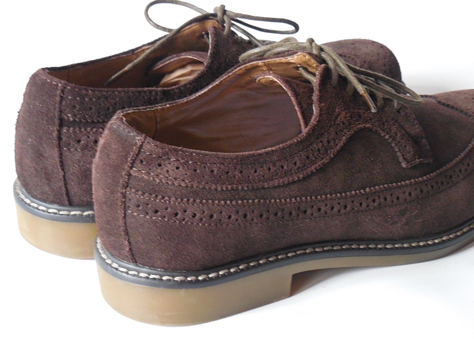 G.H. BASS BARRET Wingtip Brown Suede Oxford Dress/Casual - Mens 9 D