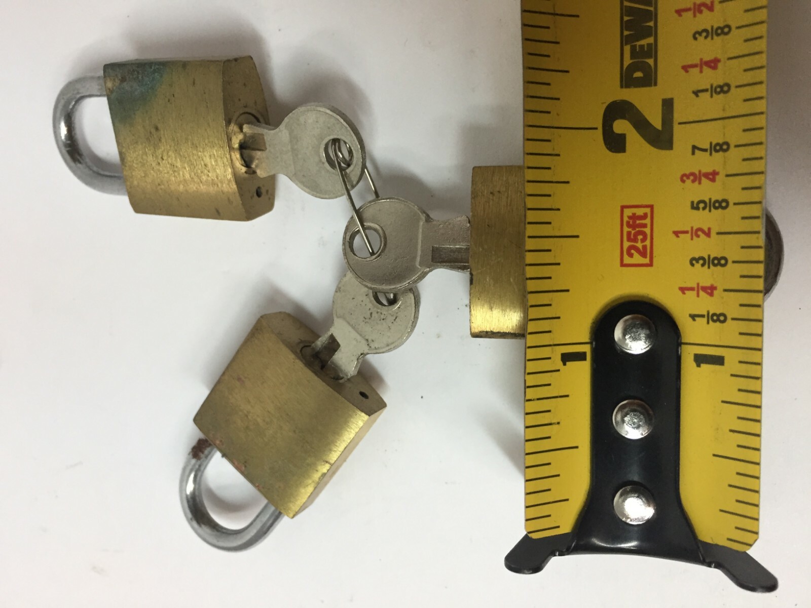 Vintage Brass Lot of 3 keyed Small Luggage Bag Mini Lock Padlock Suitcase   NICE