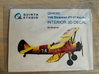 1/48 Quinta Studio Stearman PT-17 Kaydet Cockpit Set for Revell #QD48360