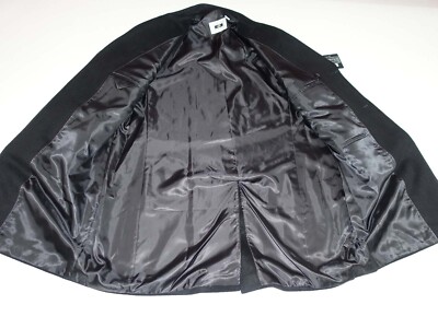 Joseph Abboud Mens Top Coat Size 40 Regular NWT Black Wool Blend Double Breasted