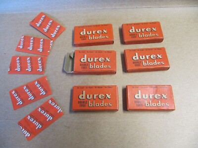 NOS Antique Collectible DUREX 6 Boxes of 5 Double Edge Safety Razor Blades VTG