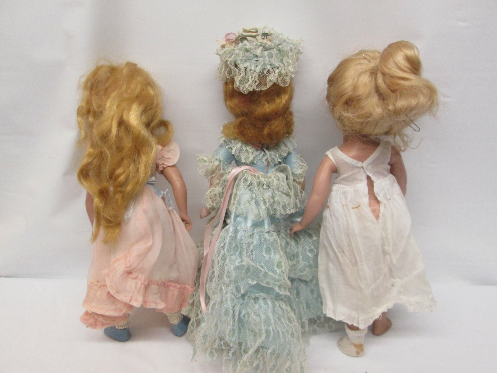 Vintage R & B Dolls Lot Of 3 With Original Dresses