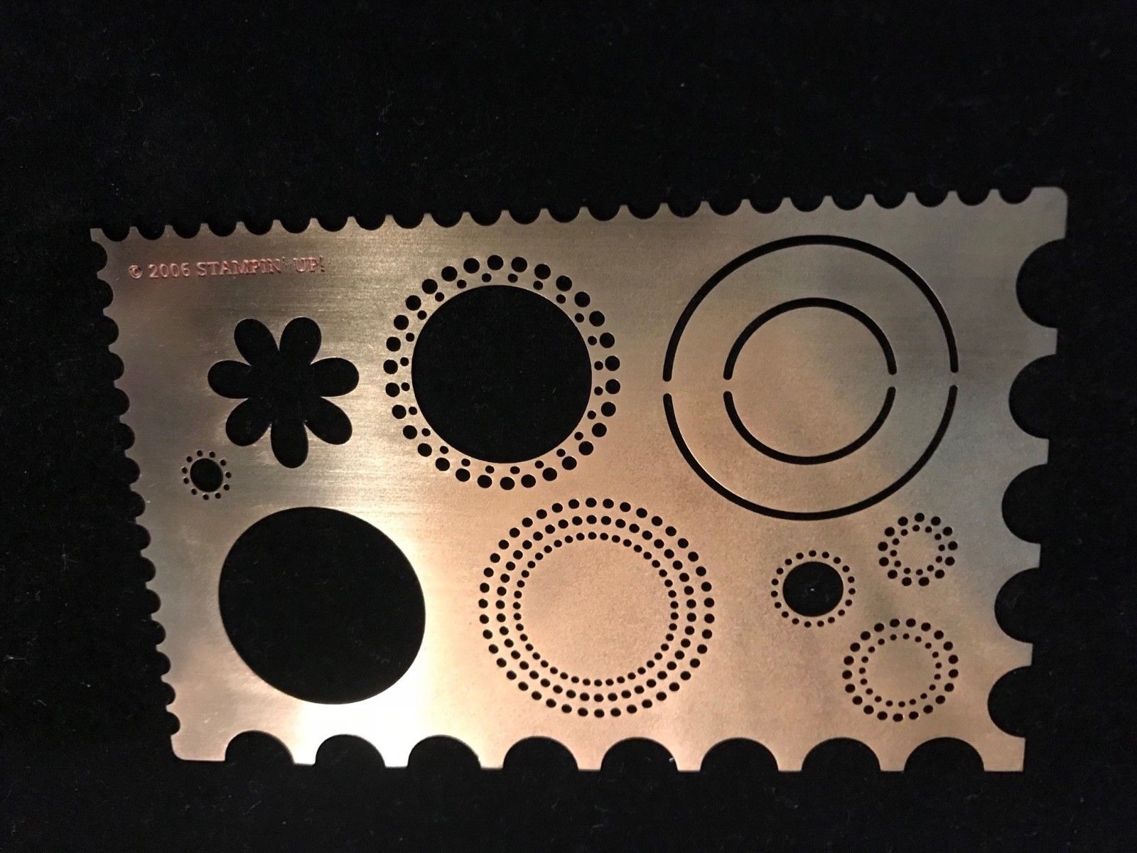 Dry Embossing Stencil Classy Brass Stampin' Up Template Flower Circles Exclusive