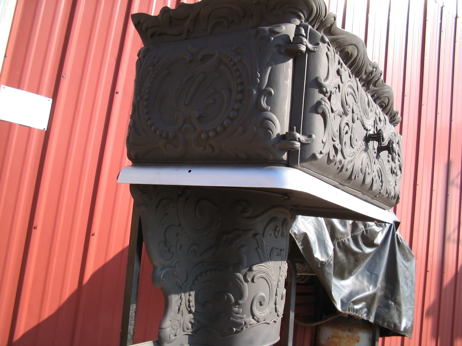 ANTIQUE CAST IRON STOVE WARMING OVEN BY WEHRLE