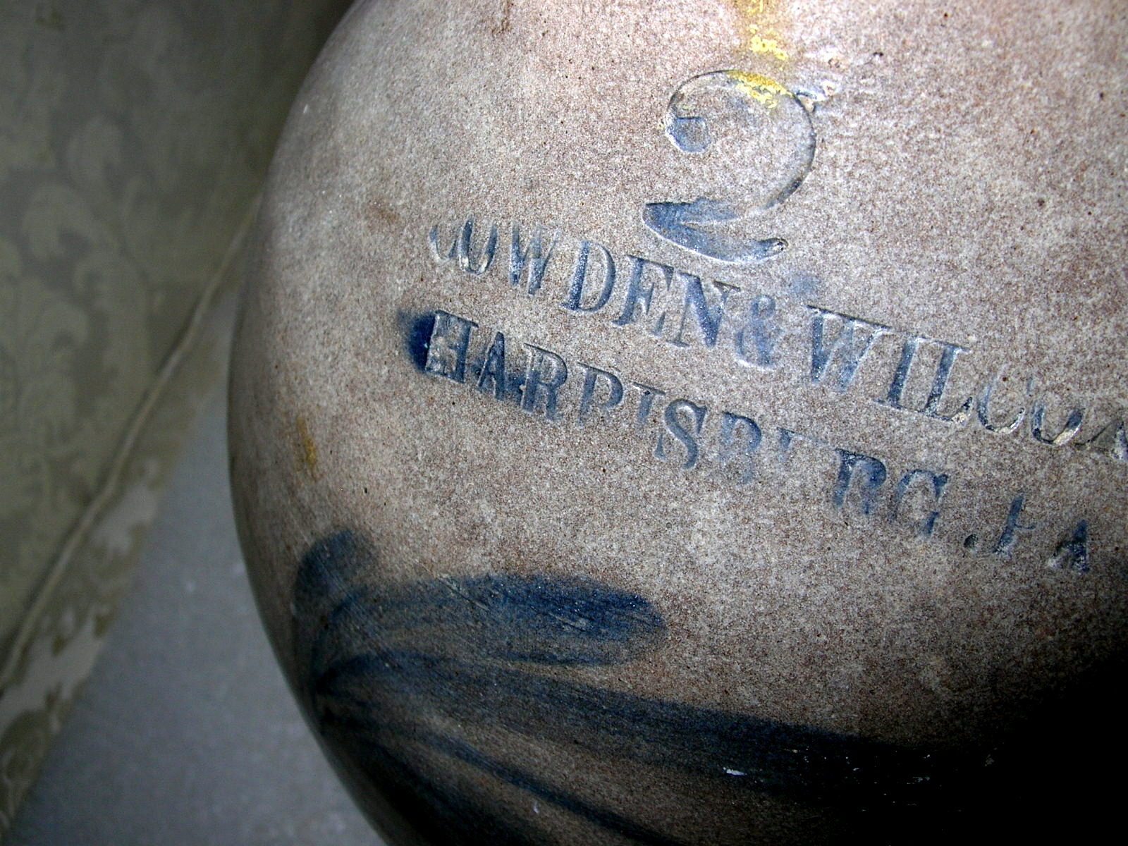 STONEWARE JUG CROCK COWDEN AND WILCOX