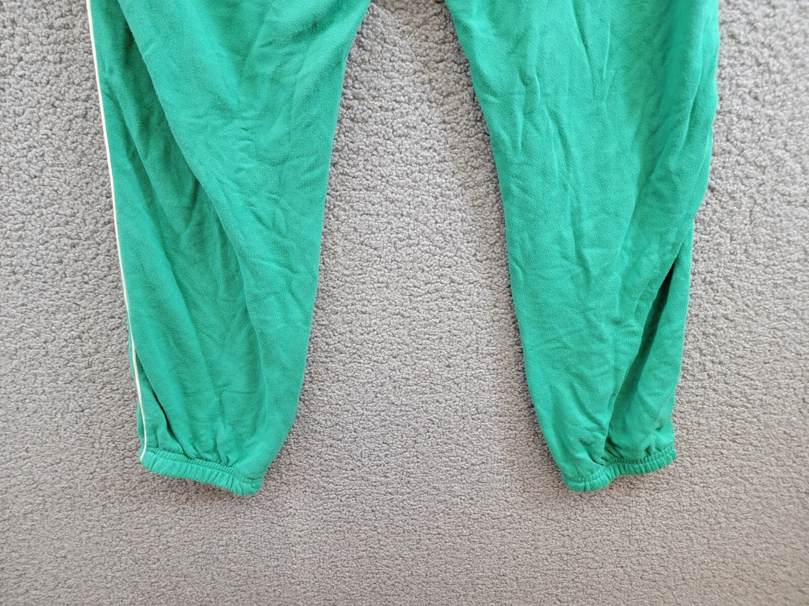 Aqua Reynolds Piped Sweatpants Women's L Green/White Elasticized Hems Pull On - Picture 14 of 17