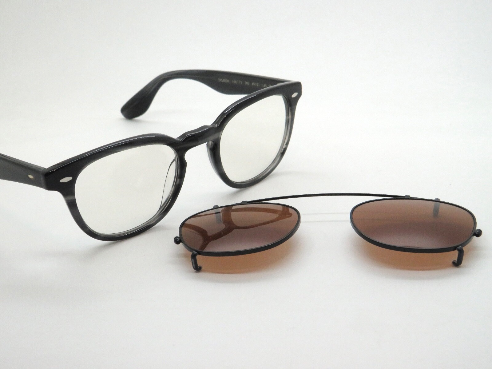 Pre-owned Oliver Peoples Brunello Cucinelli Jep Ov5485m 166173 Charcoal Eyeglasses Clip-on In Orange