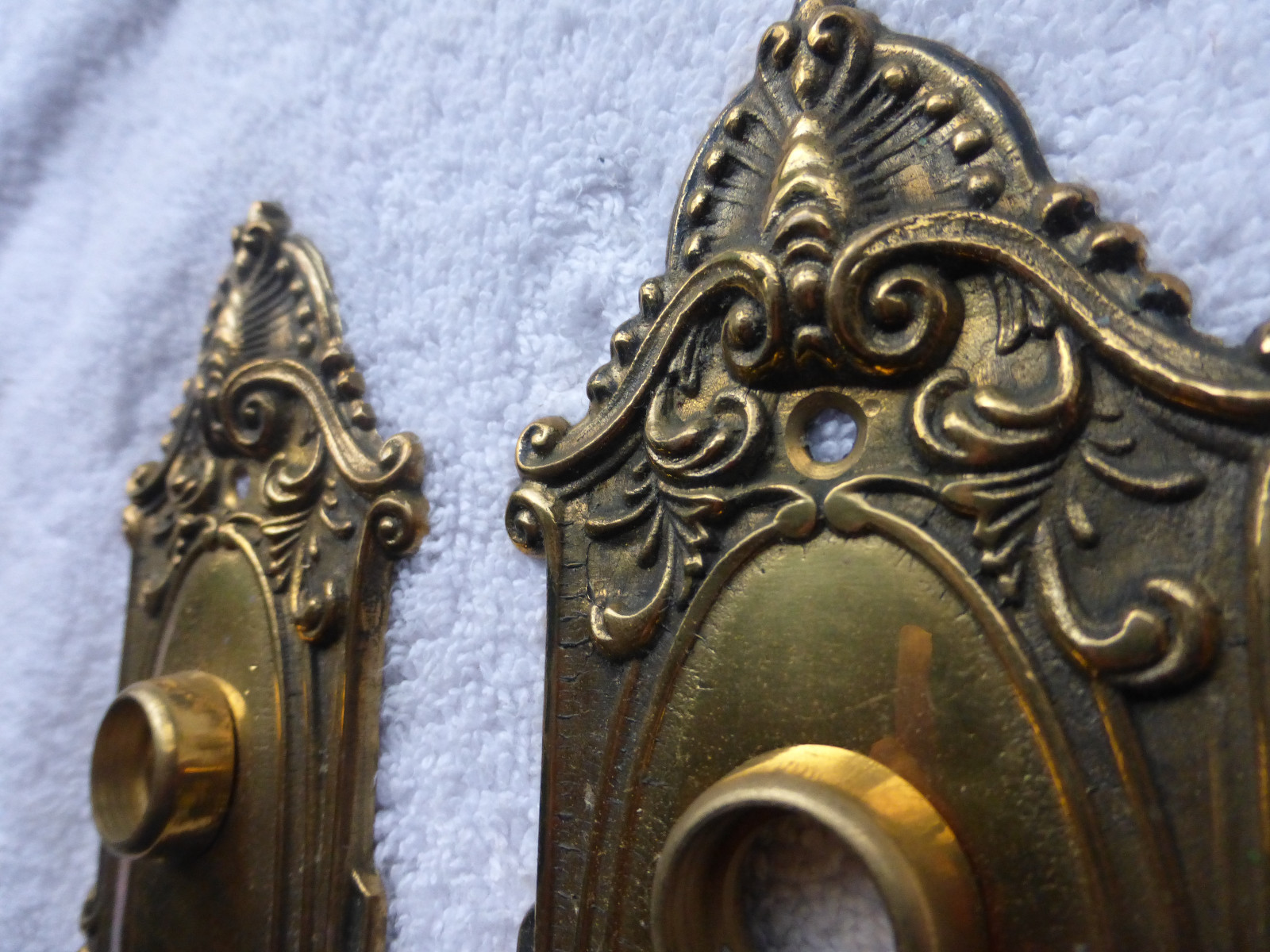 Vintage Antique Cast Brass Door Plates SET 1219 B