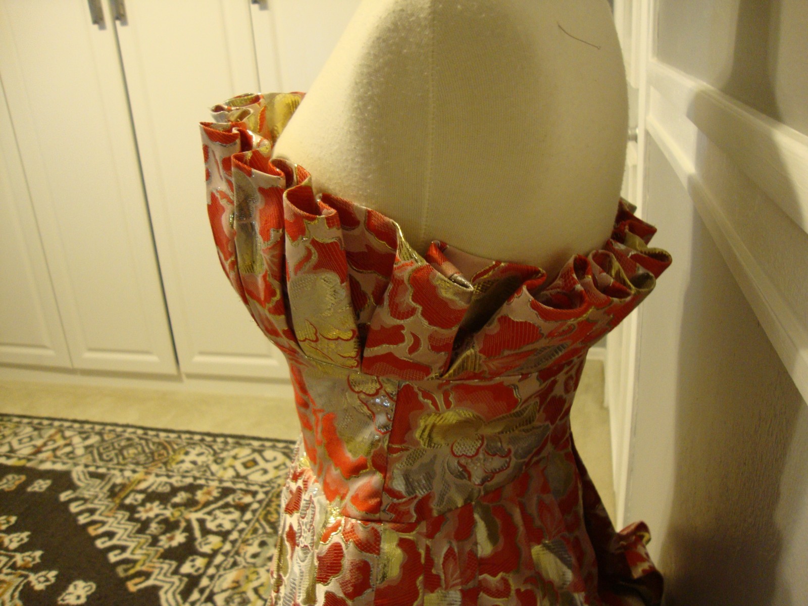 Cinderella Divine Strapless Dress, Flared Pleated Skirt, Pleated Neckline Size L