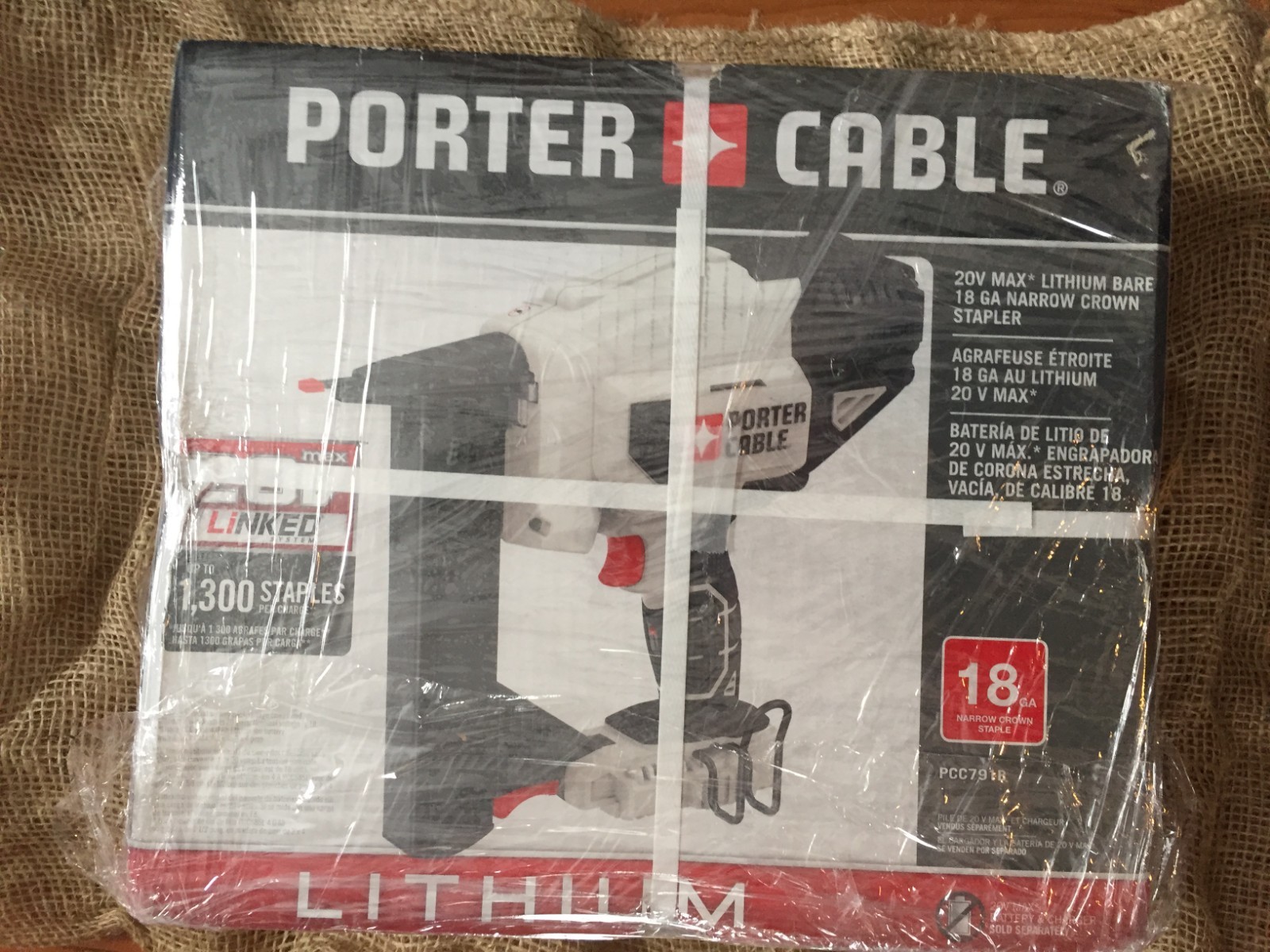NEW IN BOX! Porter Cable 20V Max Lithium Bare 18 Ga. Narrow Crown Stapler