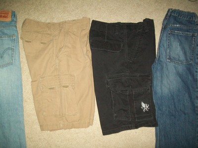 LOT OF 4 BOY'S LEVI'S 527 SIZE 14 R JEAN  +2 SHORTS & OLD NAVY JEANS ADJ WAIST