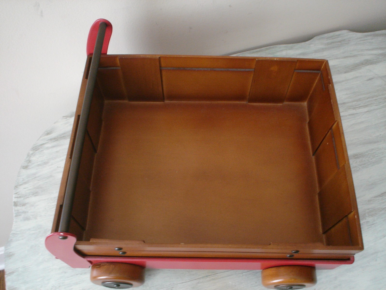 POTTERY BARN KIDS RED LARGE Wood / Metal Wagon Paper Holder Desk Accessory EUC