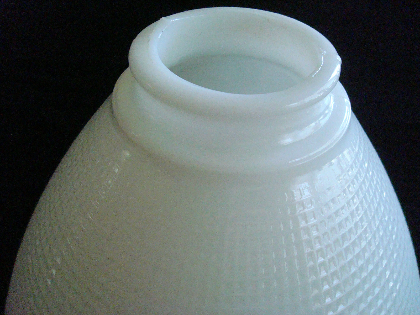 Vtg White MILK GLASS~Waffle SHADE~Floor Lamp~Globe~Torchiere Light