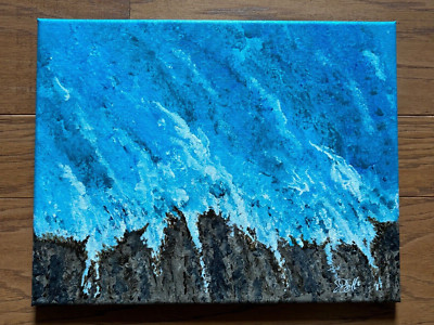 COASTLINE 11x14 ACRYLIC PAINTING on CANVAS ORIGINAL by SDSchwitters 172