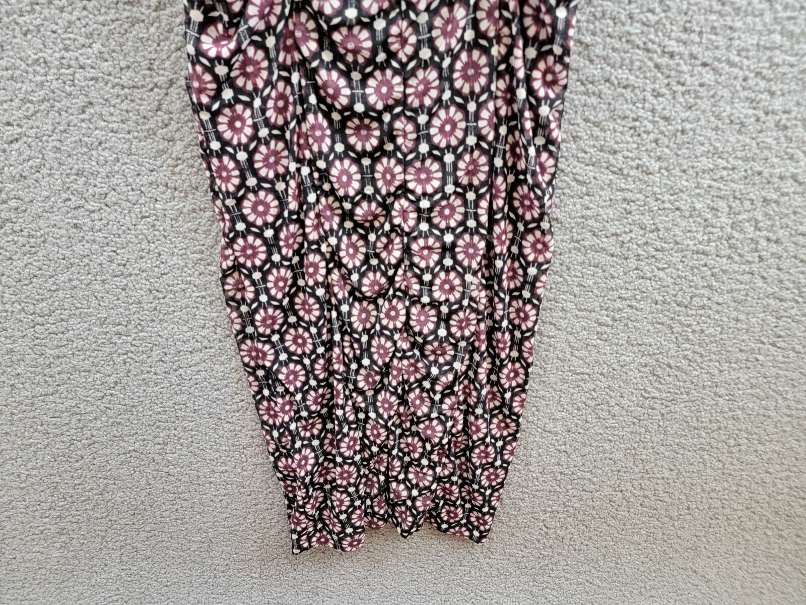 Free People Briella Printed Ruched Midi Dress Women's XS Black Combo Button Back - Picture 13 of 18