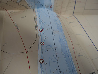 Lower Niagara River Detailed Fishing Map, GPS Points, Depth Contours #L742