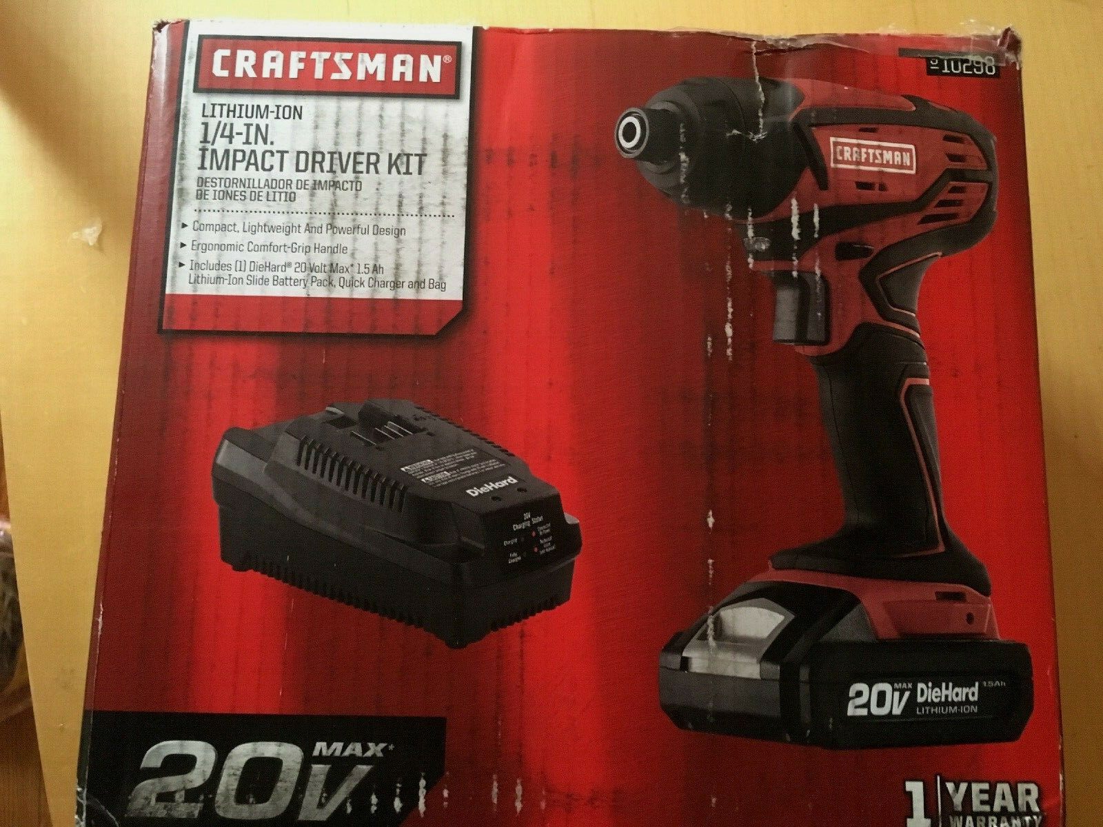 Craftsman Lithium-ion 1/4 Inch Impact Driver Kit with battery pack and bag