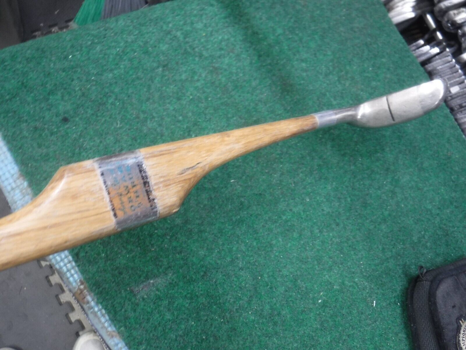 Rare Northwestern wood shaft putter  24K golf plated Model 300