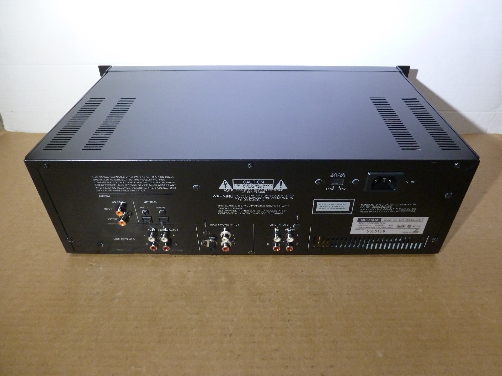 Tascam CC-222SL MKII Rack-Mount CD-RW & Cassette Recorder / Player (AS-IS)