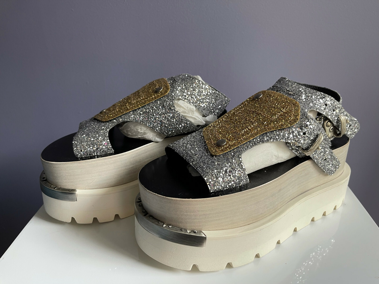 【関税＆送料込み】Mm6 Maison Margiela Sandals MM6 MAISON MARGIELA Sandals Size 36 UK 3 US 6 Glitter Made