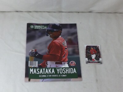 Masataka Yoshida Rookie Card & April 2023 Yawkey Way Report Red Sox Program Lot