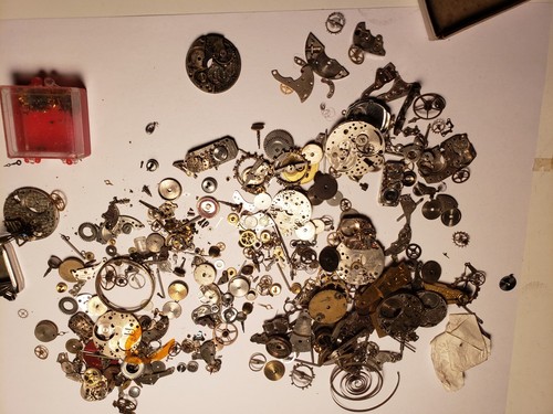 12Lbs Vintage Watch Parts Gears Screws Balances Movements STEAMPUNK PARTS ART