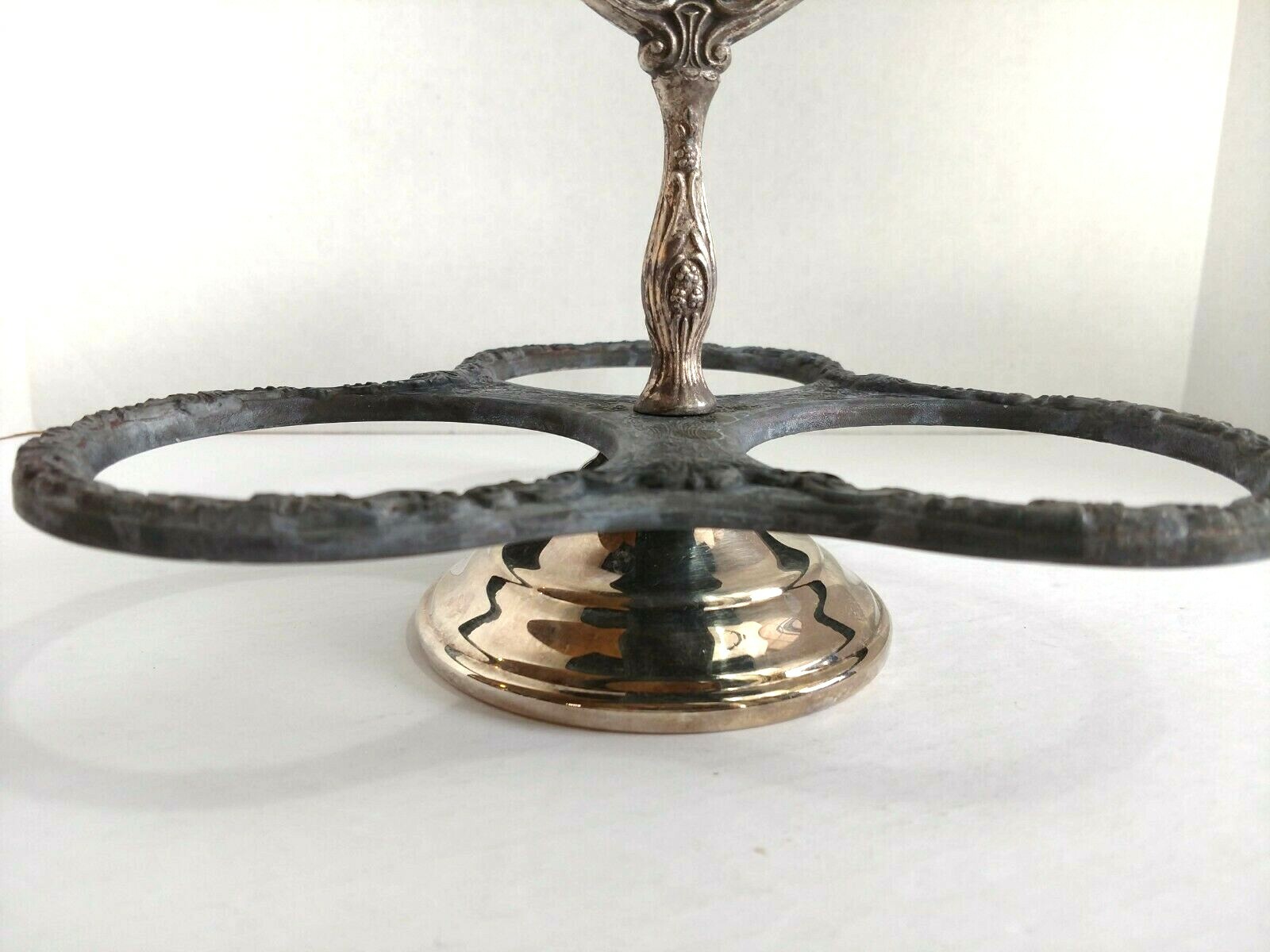 Vintage Sheridan Silver Co. Condiment Holder Table Caddy 3 Space