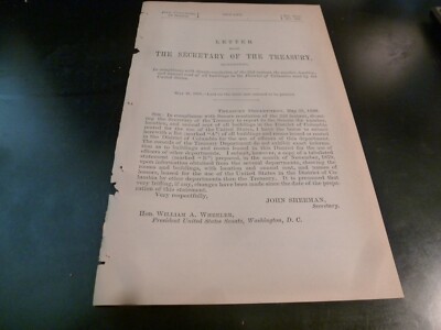 Government Report 1880 Annual Rent Of All Buildings District Of Columbia